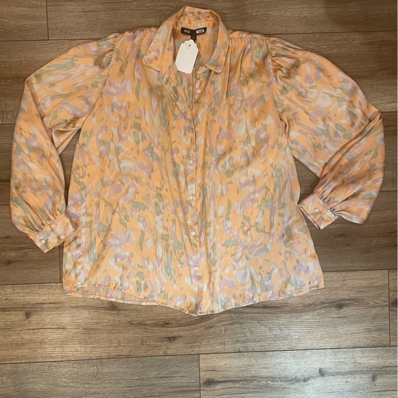 Maje Cifalisa Peter Pan Collar long sleeve button down blouse Shirt - Picture 3 of 12